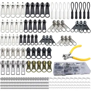 254 Pcs Universal Zipper Repair Kit with Case, Includes Zipper Replacement Pulls for Clothing Jackets Coats Boots Backpacks Purses and Outdoor Gear