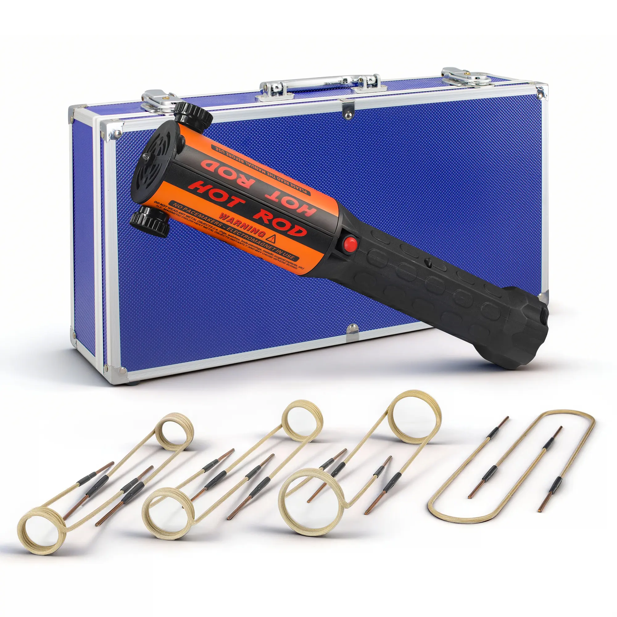 SOLARY H7 1200W 110V Induction Heater Kit, 8/10/12 Coil Options, Orange Heater with Blue Aluminum Case