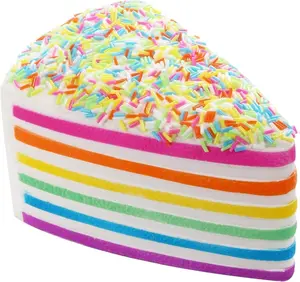 Squishies 5.8 Inches Cake Rainbow Jumbo Slow Rising Kawaii Scented Cheese Squishies Valentines Day Stress Relief Kid's Toys