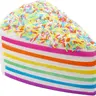 Anboor 5.8" PU Foam Triangle Rainbow Cake Squishy - Quick-Rebound Stress Relief Kids Squishy, Whimsical Bakery Charm Fidget Toy, Unique Teen Girls Christmas Gifts, Sensory Squeeze Item for 10-12 Years, Stress Relief Squishy