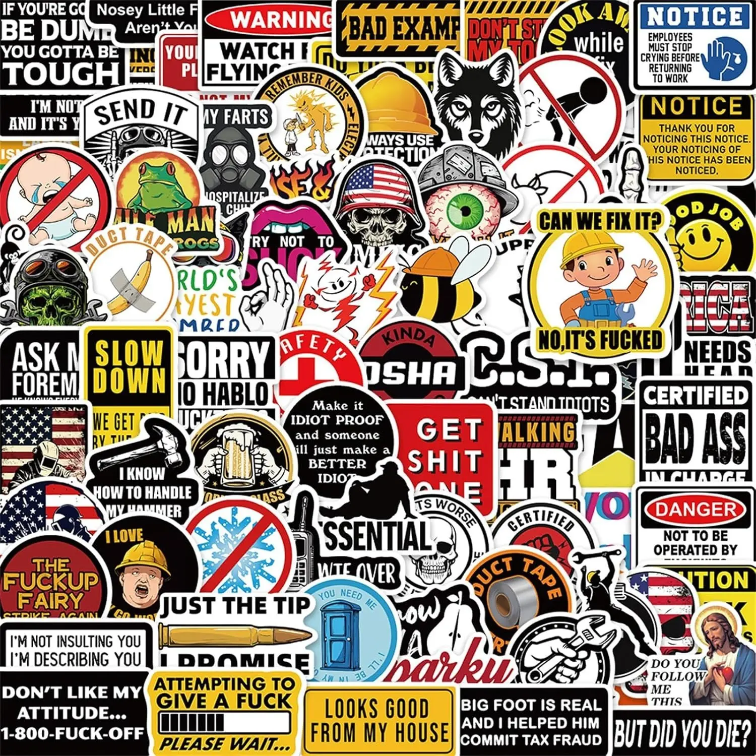 100 Funny Adult Meme Stickers | Hilarious NSFW Waterproof Pack for Water Bottles & Laptops