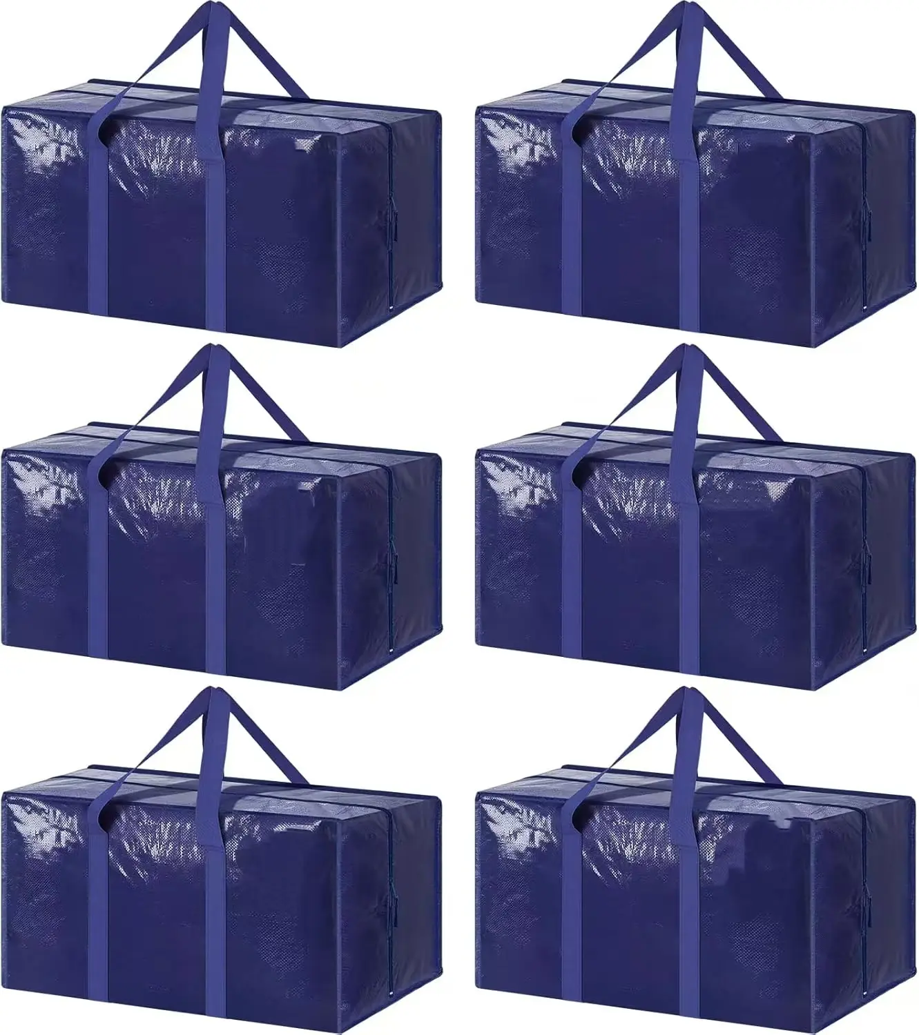 6-piece set of heavy-duty moving bags with handles; extra-large waterproof storage bags for camping gear; large storage duffel bags for organizing your trunk, tent, and sleeping bag; a must-have for college dorms, rentals, and moving