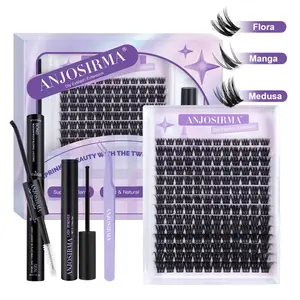 ANJOSIRMA Clusters Upgrade 2.0 Lashes with Ultra-Dense, Waterproof, Long-Lasting Lashes | Flora, Manga, Medusa | Volume Style, Manga Style, Thick Style | Beginner-Friendly DIY Lashes for a Flawless | Trendy & Must-Have Clusters