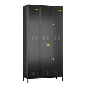 Aobabo 6 Doors Metal Storage Locker for Employees, Steel Locker with 12 Hooks for School Office Gym Bedroom, Assembly Required