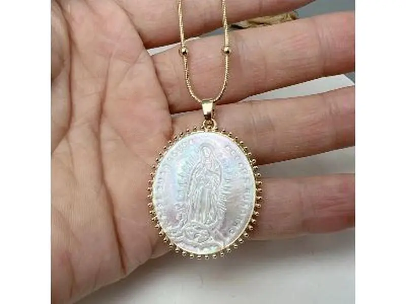 Medal Guadalupe,Cadena Virgen De Guadalupe Salvation Miraculous Necklace,Faith Cooper Necklace Women