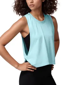 Women's Solid Sports Vest, Open Back Athletic Workout Top, Athletic Activewear, Casual Breathable Lightweight Yoga Gym Running Sportswear for All Seasons