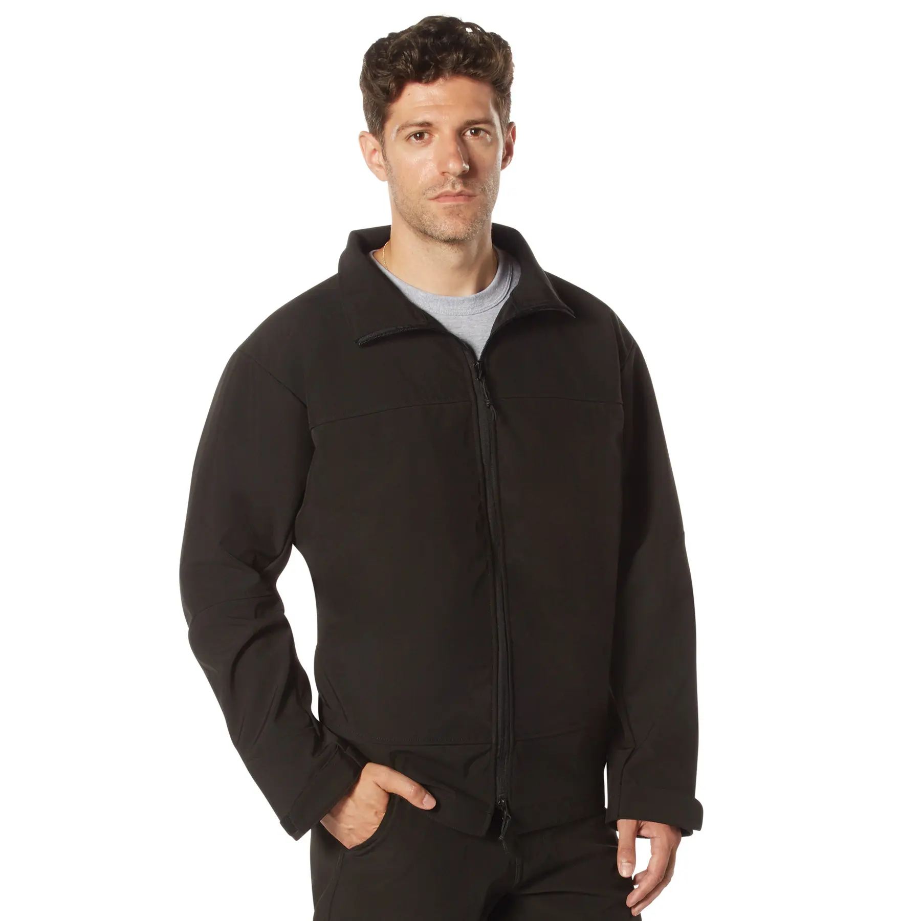 ROTHCO Men's Tactical Soft Shell Jacket - Water-Resistant, Windproof Concealed Carry Windbreaker with Zipper Pockets