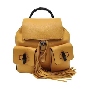 Pre-owned GUCCI As Shown Backpacks Bamboo Tassel Leather Backpack 2.25 05 SH