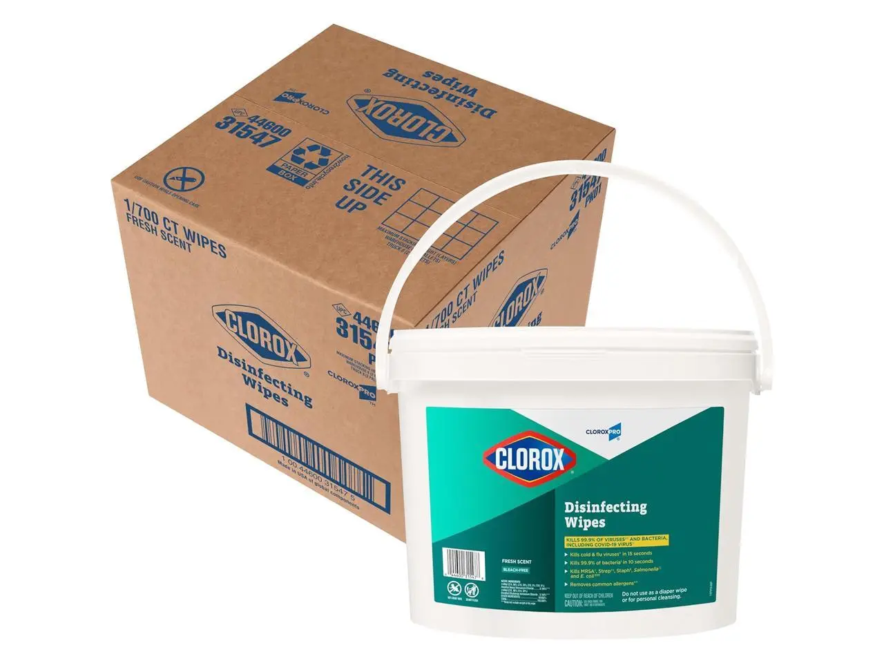 Clorox Disinfecting Wipes, 7 x 8, Fresh Scent, 700/Bucket CLO31547 Clorox Disinfecting Wipes, 7 x 8, Fresh Scent, 700/Bucket CLO31547