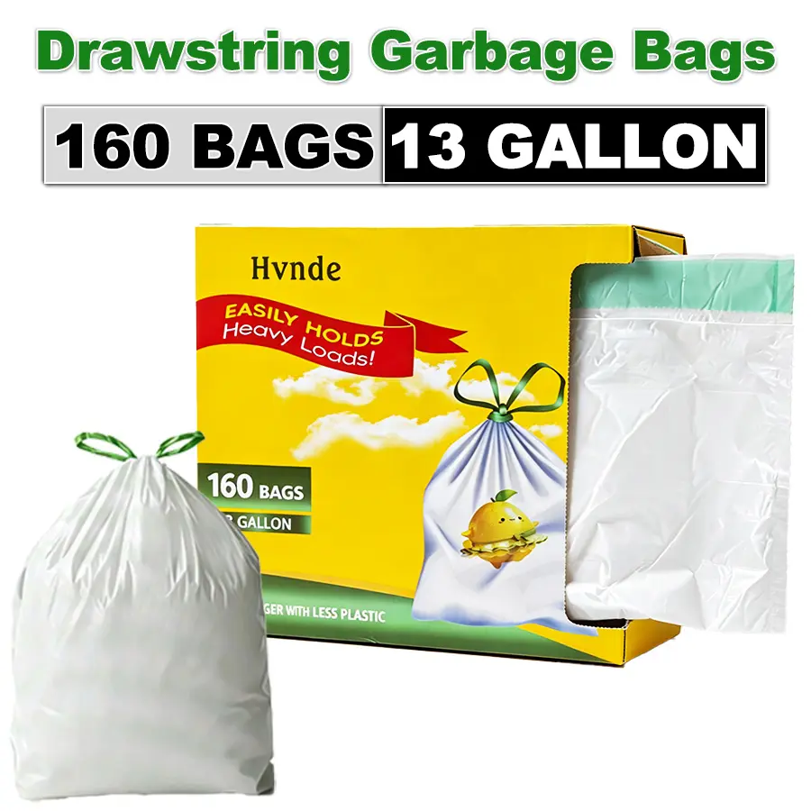 160‑Ct 13‑Gal Drawstring Garbage Bags Trash Bags 160‑Ct 13‑Gal Drawstring Garbage Bags Trash Bags