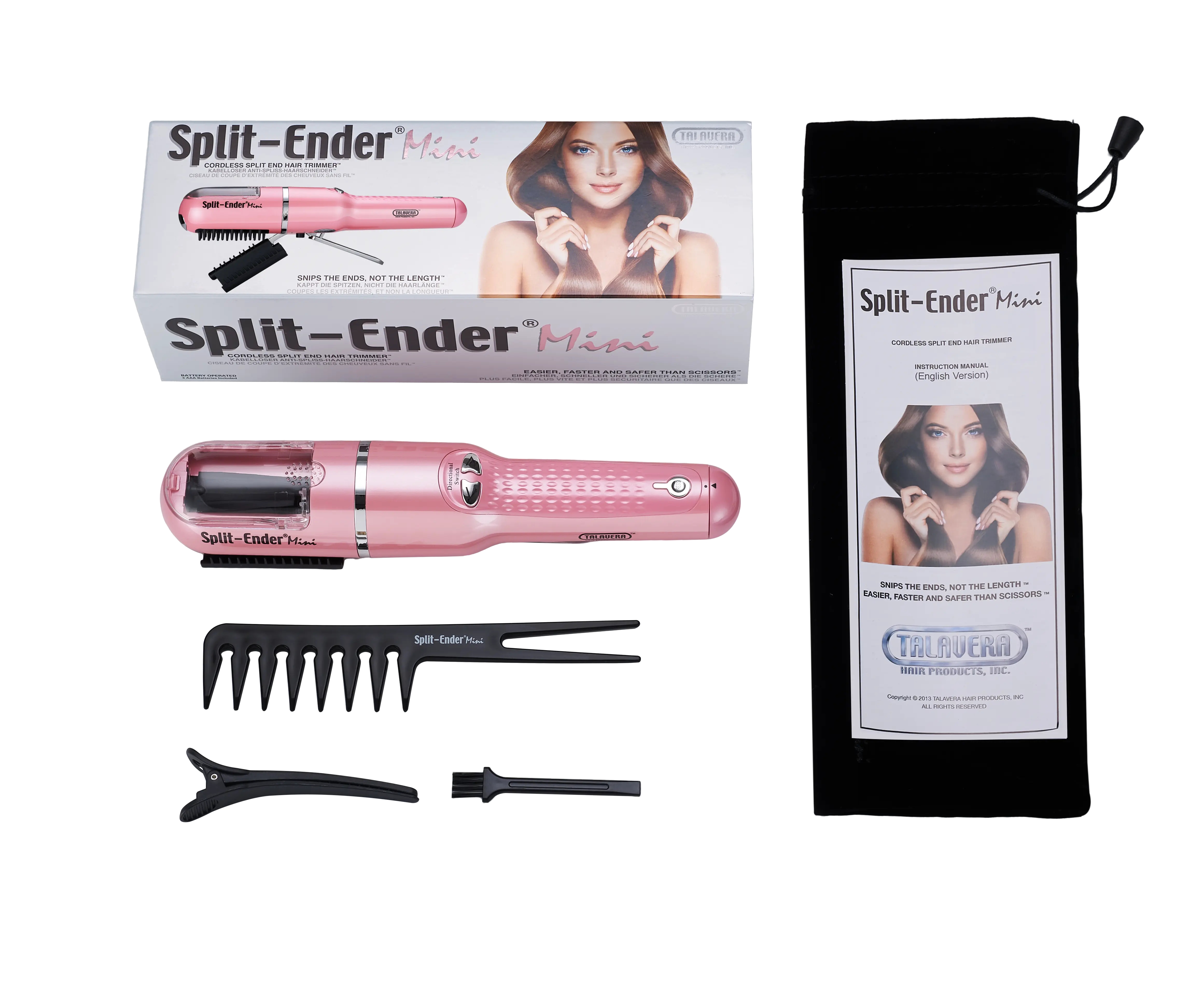 Split End Trimmer - Split Ender Mini Portable Hair Trimmer for Split Ends, Battery Operated (3 AAA), For Home and Travel