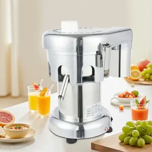 370W Commercial Juicer Machine Quiet 40dB High Speed Fruit Vegetable Juice Extractor 110V Silver Heavy Duty for Home Hotel Restaurant Cafe Smoothie