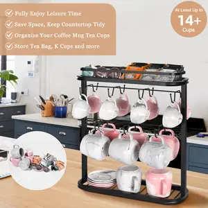 Coffee cup holder for countertop,mug tree,mug holder,coffee mug tree(including screwdriver)