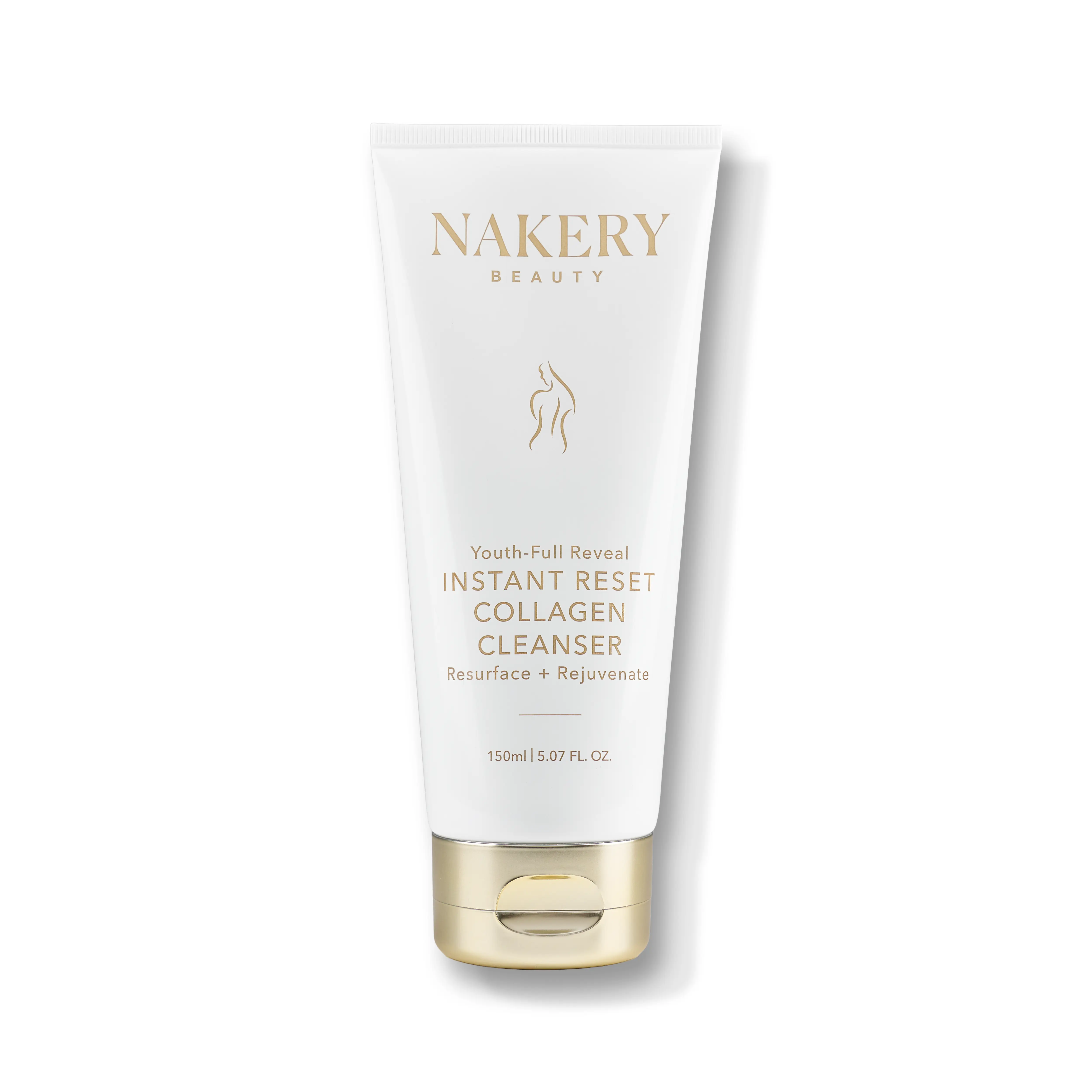 Nakery Instant Reset Facial Cleanser - Collagen, Retinol & AHA Infused, Moisturizing Gentle Exfoliating Cleansing Wash for Adults, Radiant Fresh Skin, All Skin Types, 150ml, with Salicylic Acid & Vitamin C