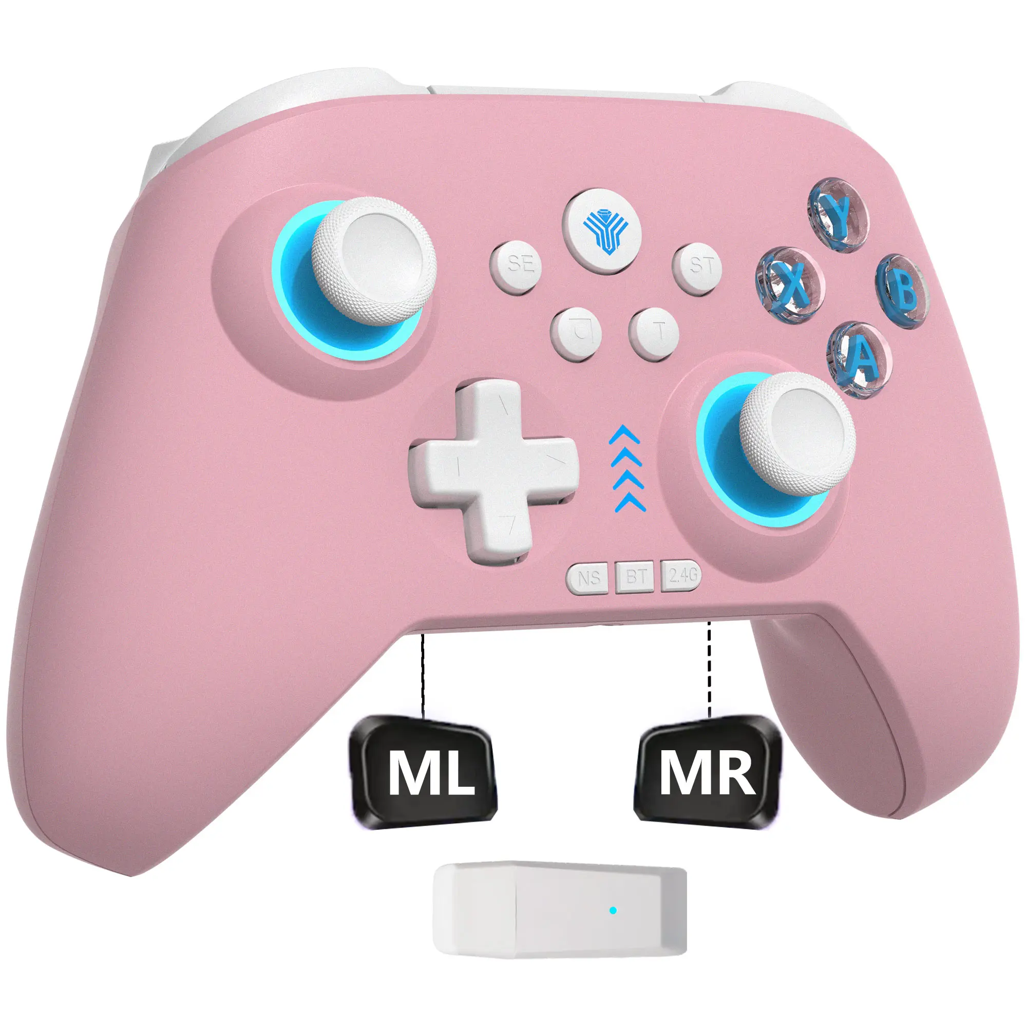 YUYIU Dawn Breaker Wireless Pro Multiplatform Game Controller - Hall Effect Anti-Drift Sticks, Linear Triggers, Dual Vibration, 6-Axis Gyro, Programmable Macro Keys, PC Gaming Controller for PC/Steam/Android, Gamer Gift, Includes Batteries (Not for Xbox)