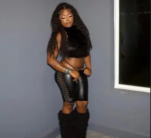 "Lace up leather Capris"