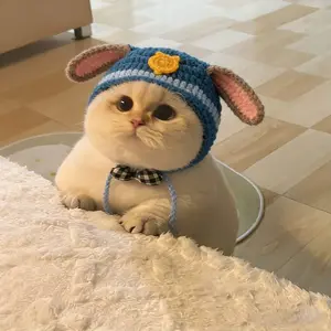 Handmade Zootopia Judy & Nick Crochet Pet Hat & Bib Set