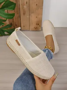 Women's fashionable bohemian flat shoes, Breathable Flats, simple and trendy pastoral design with hemp rope bottom, comfortable and breathable without grinding feet, suitable for daily casual occasions, as the best choice for gifts, back-to-school season