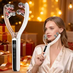 LCD Display Electric Face & Neck Roller Massager • Rechargeable Portable Skin Care Tool for Daily Home & Travel Use • Gentle Relaxation Care • Ideal Gift for Women