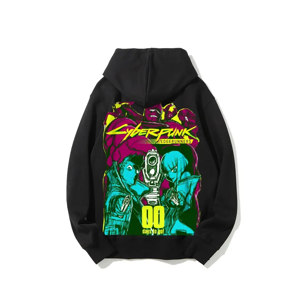 Men's Unisex Cyberpunk Edgerunners David & Lucy Print Pure Cotton Hoodie - Sweatshirts, Long Sleeve, Eco-Friendly, Soft, Skin-Friendly, Breathable, Casual, Fit Anime Merch Street Fashion Tops, Comfortable