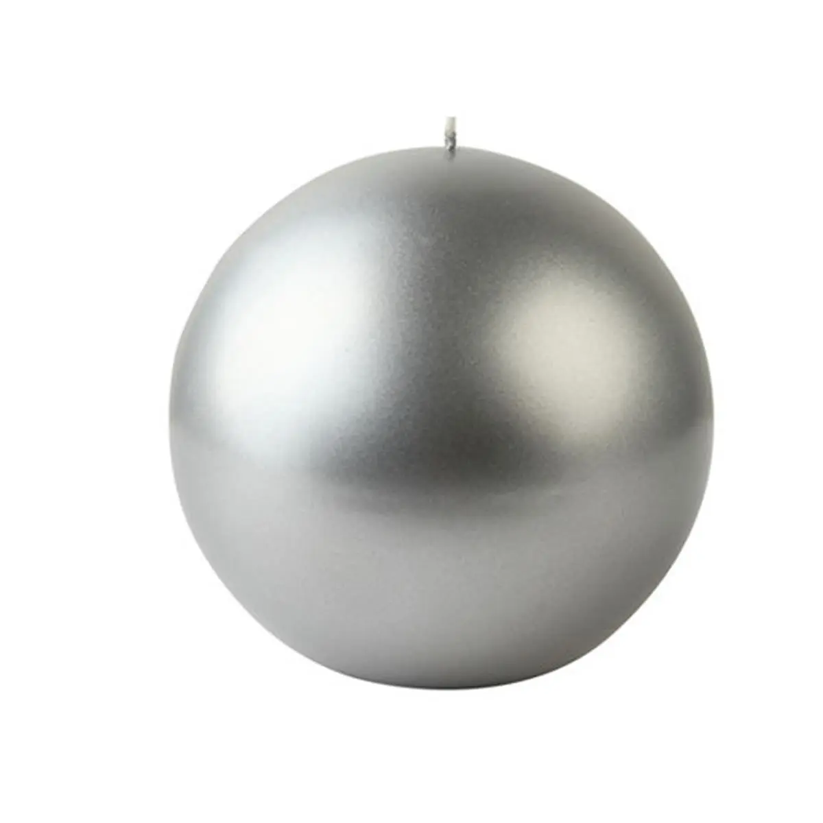 Zest Candle CBZ-415 4 in. Metallic Silver Ball Candles -2pc-Box
