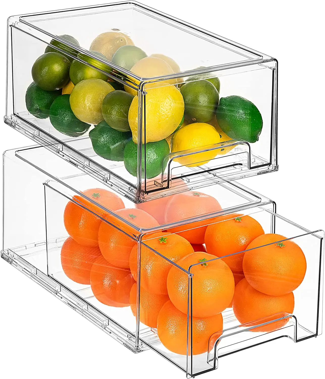 Sorbus Fridge Drawers - Clear Stackable Pull Out Refrigerator Organizer Bins - Food Storage Containers for Kitchen, Refrigerator, Freezer & Vanity Durable