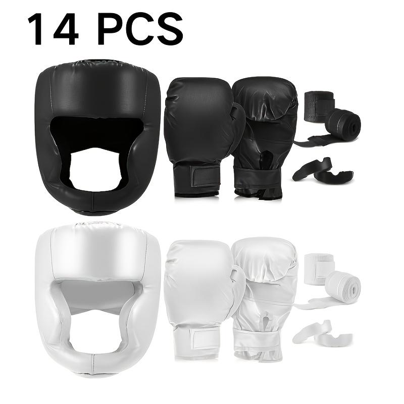 14PCS Boxing Training Set – 2 Pairs 16oz Gloves, Headgear, Hand Wraps & Mouthguards for Beginners, Adults & Youth