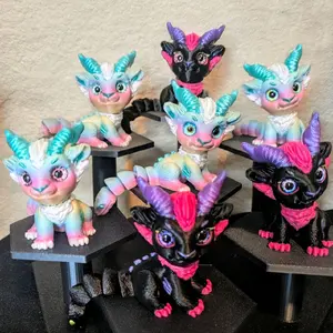 Chimera Fidget Toy Collection Desk Pet for Stress Relief Adorable Baby Chimeras with Articulated Snake Tails Turnable Heads Keychain or Bag Charm fidgeting gadgets fidgdt