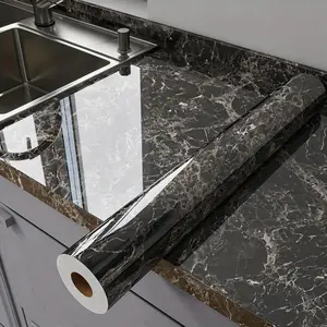 Marble Pattern Waterproof Kitchen Stickers - Heat and Oil Resistant, Waterproof and Oil-proof Self-adhesive Wallpaper, Suitable for Kitchens, Bathrooms, and Stovetops