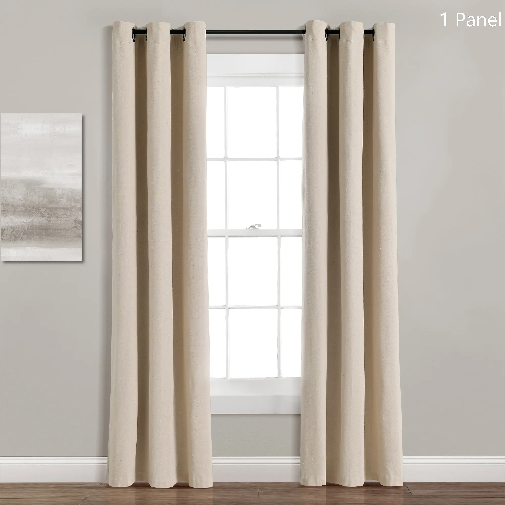 Lush Decor Insulated Grommet Blackout Faux Linen Window Curtain (Single Panel), 38"W x 84"L - Energy Efficient, Privacy-Focused Household Textile Home Decor (Sold Individually), Blackout Curtains, Window Drapes
