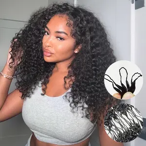 Tahikie Deep Wave Crochet Human Hair For Miracle Knots Human Hair Feather Deep Wave Crochet Human Hair For Miracle Knots Pre-Separated 50g/Pack Recommended #TiktokShopSpringGlowUp #RefreshedLook