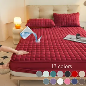 1/2 Set Waterproof Mattress Protector Combo, Bedding Mattress Cover, Includes Mattress Cover and Bed Skirt, 6"-18" Deep Pocket Design, Soft, Quiet, Breathable, Stain-Resistant, Machine Washable, with Pillowcase, Suitable for Bedroom, Guest Room, Dormitory