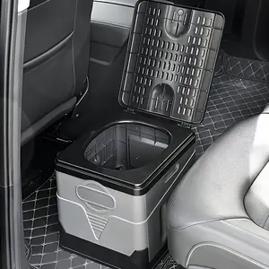Portable Car Foldable Toilet Compact Fast Design for Travel Camping Road Trips Black Gray Collapsible Storage Solution Hygiene Accessories