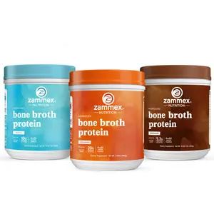 Zammex Hydrolyzed Bone Broth Protein Powder Multiple Flavor, Healthcare Beef Bone Broth, Edible Collagen Peptides Dietary Supplement, Support Body Fitness
