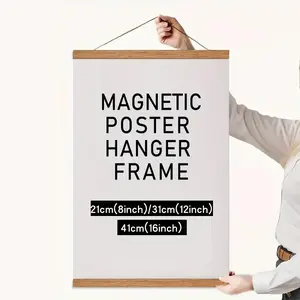 Magnetic Picture Hanging Frame, 1 Count Picture Clip Frame, Wooden Picture Frame, Living Room and Bedroom Wooden Picture Frame, Wall Art Decoration, Photo Frame