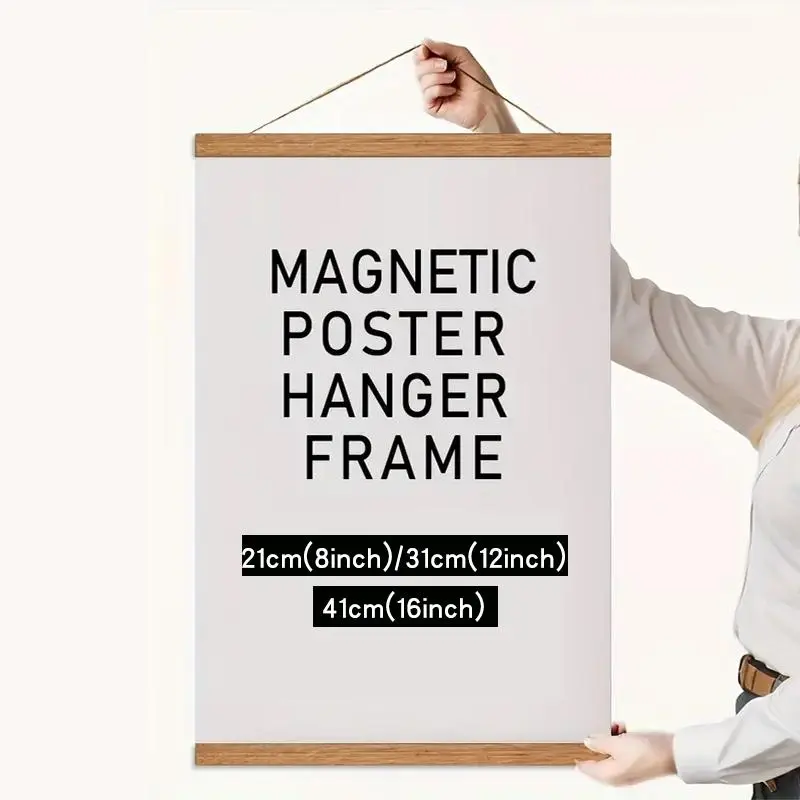 Magnetic Picture Hanging Frame, 1 Count Picture Clip Frame, Wooden Picture Frame, Living Room and Bedroom Wooden Picture Frame, Wall Art Decoration, Photo Frames For Wall, Photo Frame, Magnetic Photo Frames