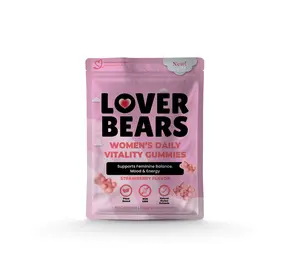 Lover Bears Women's Herbal Blend Supplement Gummies, Ashwagandha-Infused for Daily Energy Boost, Lab Tested for Quality