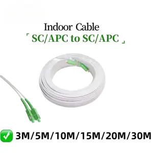 Fiber Optic Wire APC SC to SC Optical Single-mode 1-core G657A1 Indoor Extension Cable 3M/5M/10M/15M/20M/30M Fiber Optic