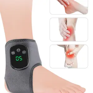 1 ankle protector, 5 levels of hot compress, 3 levels of vibration ankle protector, electric foot massager to relax ankle support joints Lightweight Adjustable