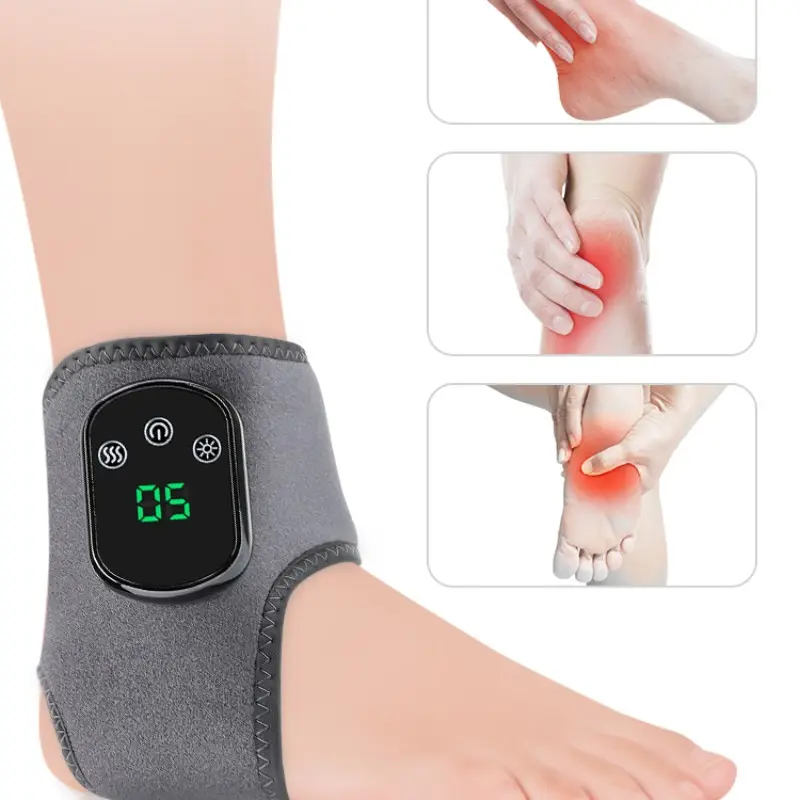 1 ankle protector, 5 levels of hot compress, 3 levels of vibration ankle protector, electric foot massager to relax ankle support joints Adjustable Relaxing Lightweight Adjustable Relaxation Aid