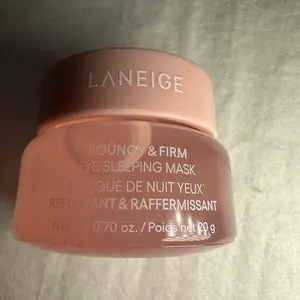 Laneige Bouncy & Firm Eye Brightening Sleeping Mask with Peony + Collagen Complex, 0.7 oz - Korean Skincare Trend for Fine Lines and Wrinkles