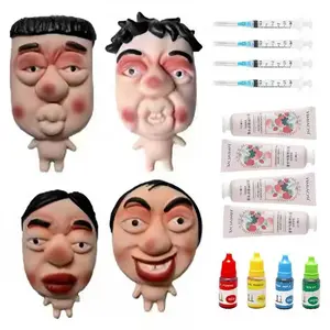 Pimple Popper Toy Set Ultra Soft Cute Face Pimple Popping Fidget Toy Refillable with Sensory Cream & TPR Material for Stress Relief Anxiety Relief Portable Design