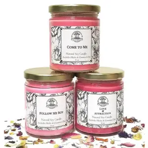 Love Candle Spell Set for Attraction, Seduction & Commitment