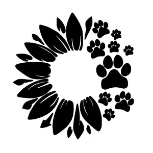 Sunflower & Dog Prints Decal