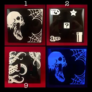 Custom Glow in the Dark Double Wide Light Switch and Outlet Cover Plates