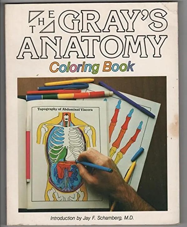 USED Book - Gray's Anatomy Coloring Book by Gail Potamkin (Paperback) - english