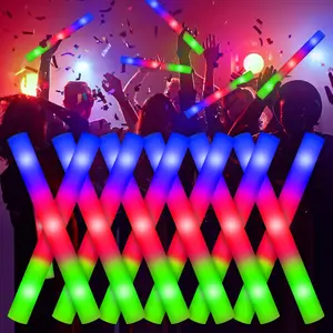 AVTCTEK 42-Pack LED Glow Sticks, Foam Light Up Swords with 3 Modes (Fast/Slow/Alternating), Reusable Battery Operated Party Favors for Raves, Concerts, Weddings, Birthdays, Halloween & Glow in The Dark Parties