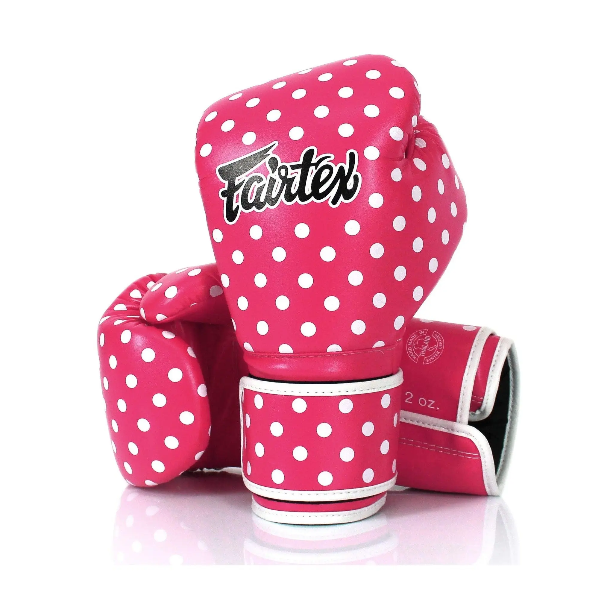 Fairtex BGV14P Polka Dot Microfiber Boxing Gloves, Handmade Athletic Sports Gloves with Multi-Layered Padding for Muay Thai Training