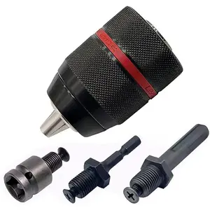 1-Handed Keyless Drill Chuck, 1-13mm Capacity, 1/2-20UNF Thread Spindle, Self-Tighten Quick Connect Kit for Home Improvement, Building Supplies, Wallpaper & Wall Trim, One-Handed