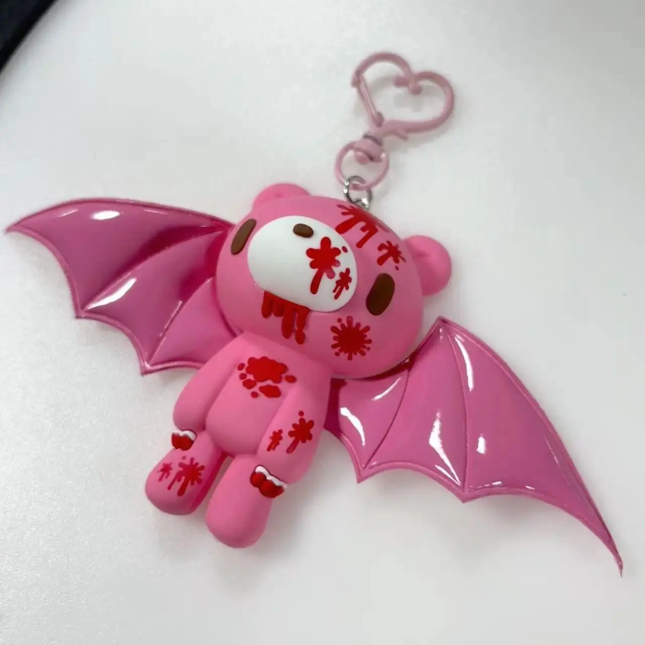 Luxury Cute-Dark Bat Bear Keychain - Exquisitely crafted with bloody details and glossy wings.